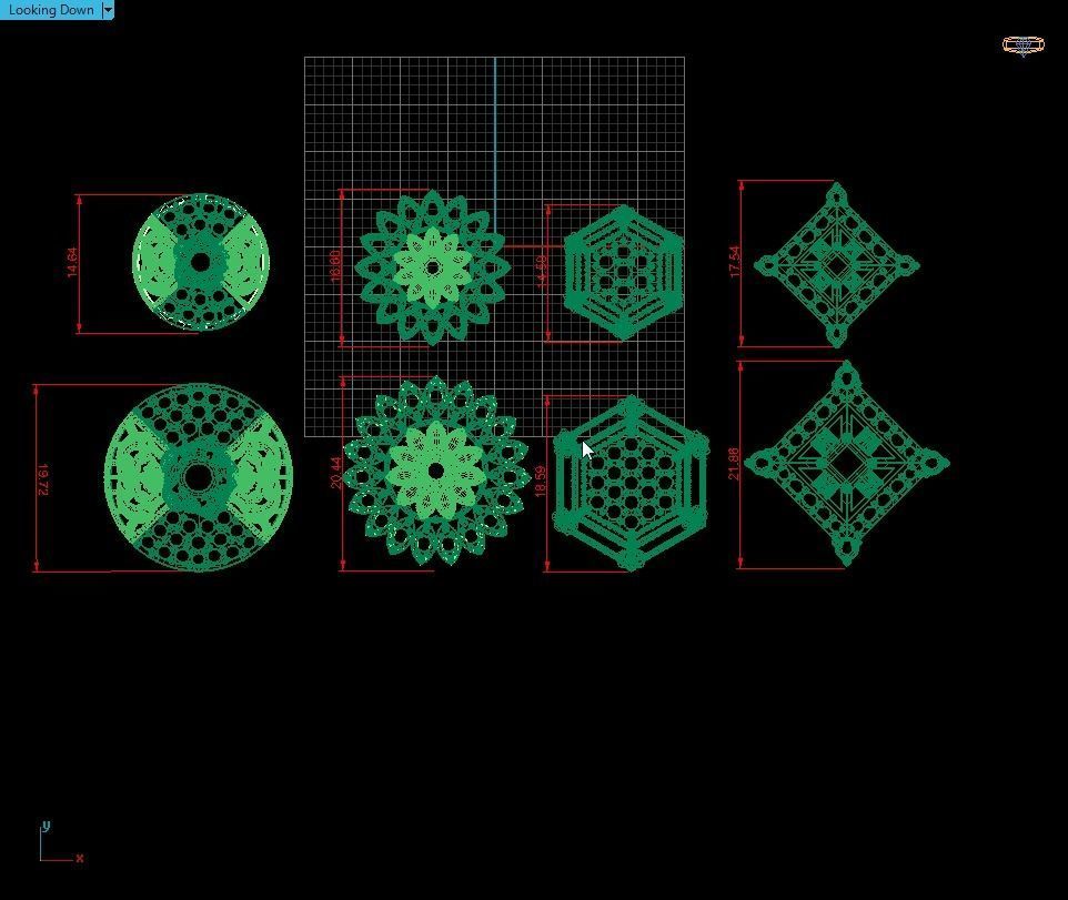 Multi Shaped Pendants with Earrings Total 8 Pieces 3D print model_15