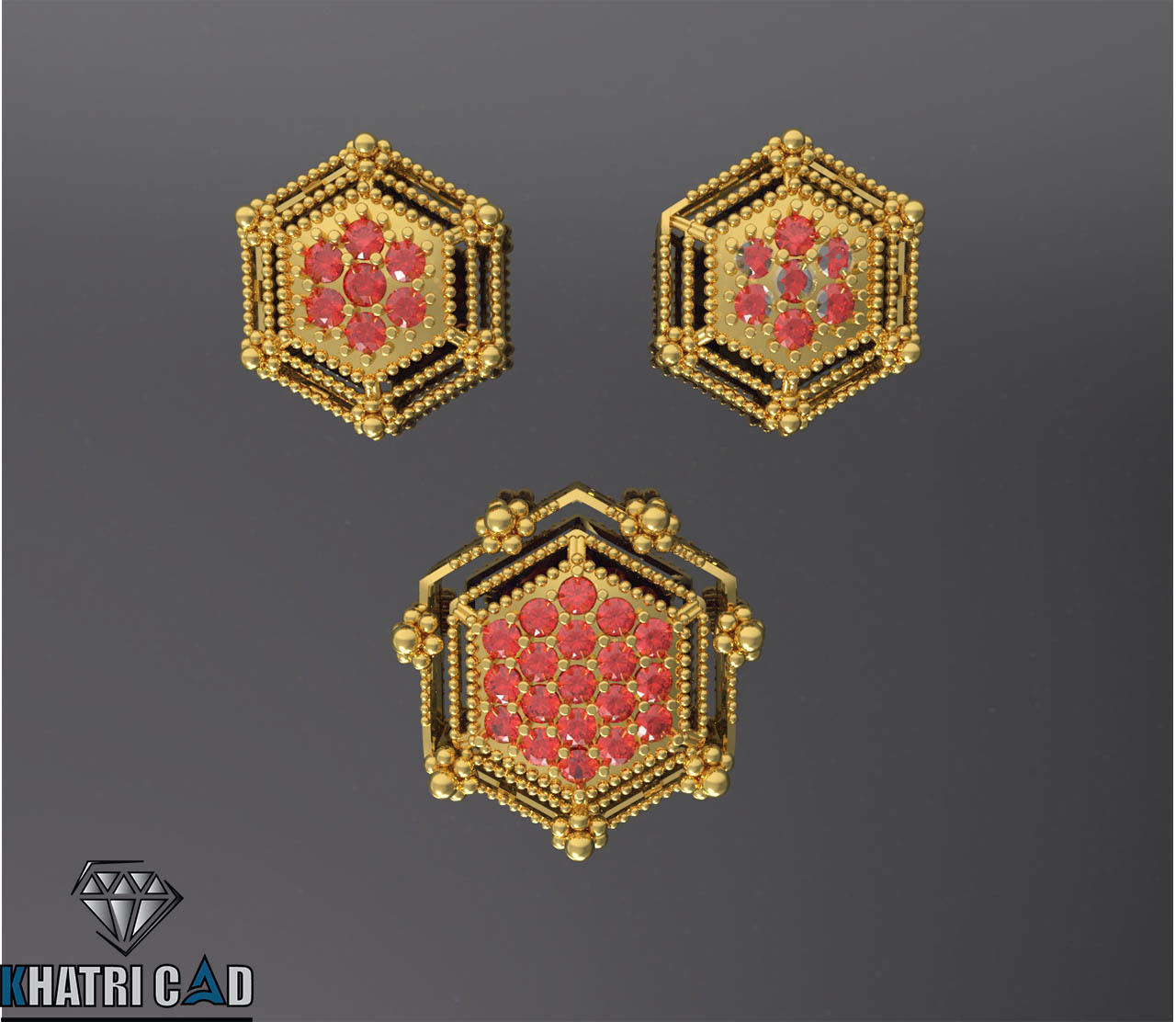 Multi Shaped Pendants with Earrings Total 8 Pieces 3D print model_10