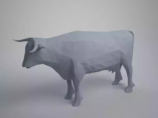 low poly cow polygonal bull 3D print model