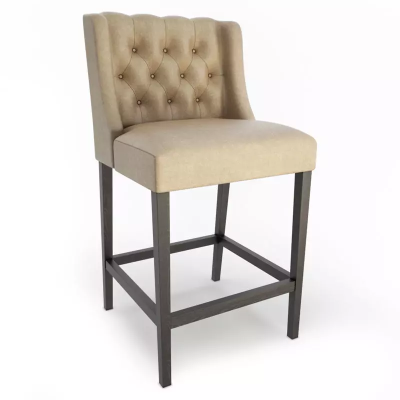 Lara Leather Bar Stool  3D model_0