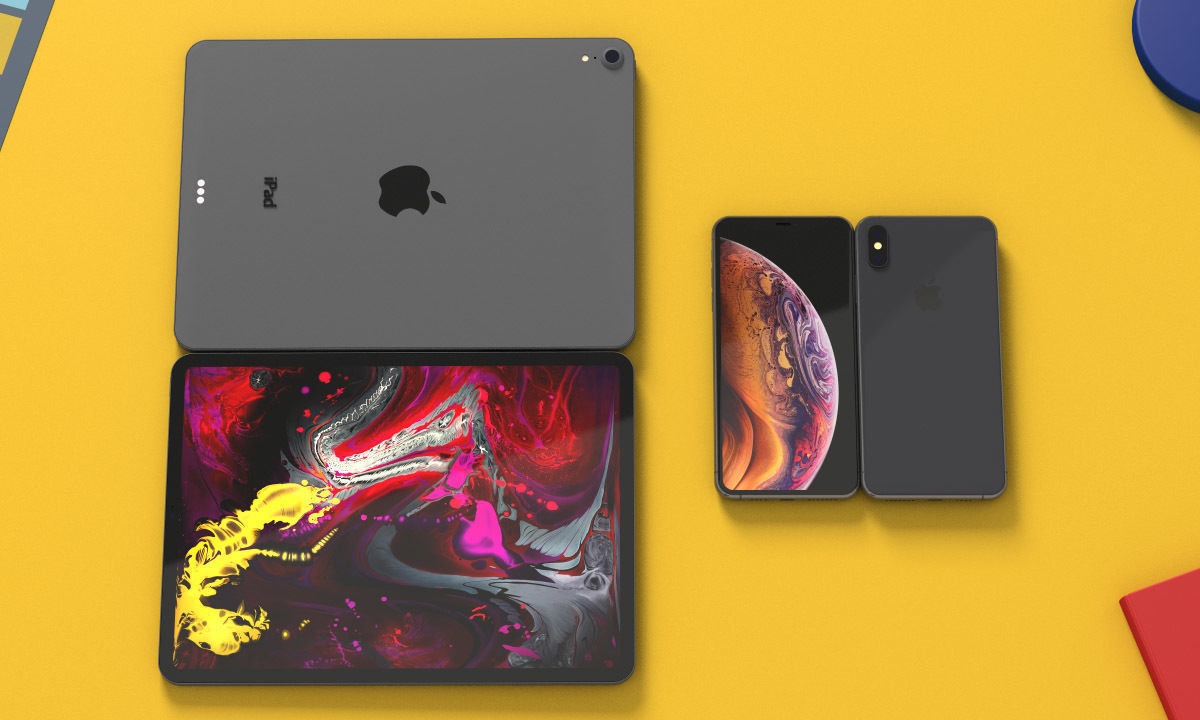 iPhone XS Max and iPad Pro 2018 Bundle With All Colors Free 3D model_3