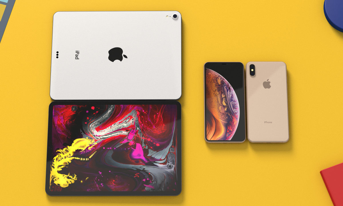 iPhone XS Max and iPad Pro 2018 Bundle With All Colors Free 3D model_4