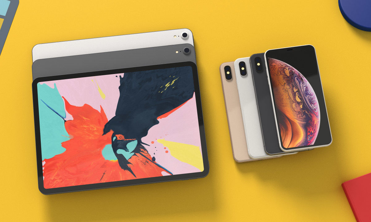 iPhone XS Max and iPad Pro 2018 Bundle With All Colors Free 3D model_1