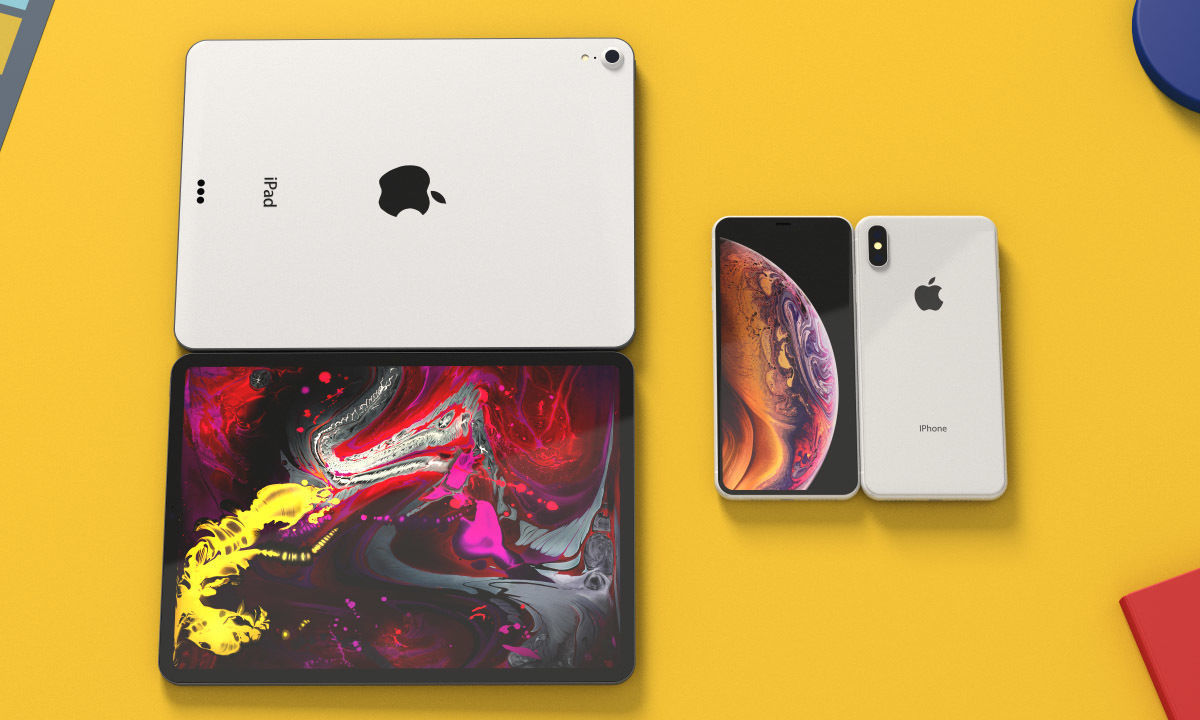 iPhone XS Max and iPad Pro 2018 Bundle With All Colors Free 3D model_2