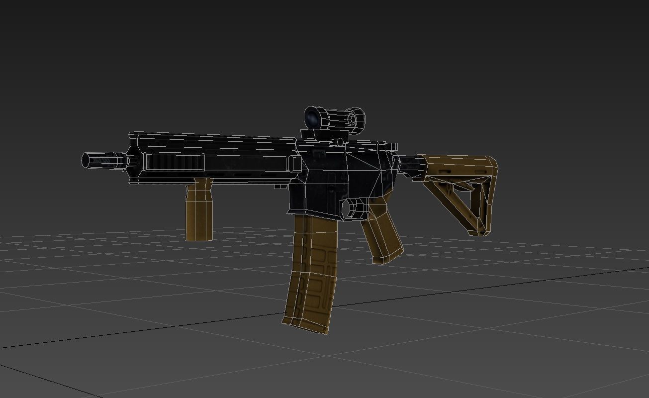Assault Rifle l119a2 Low-poly 3D model_6