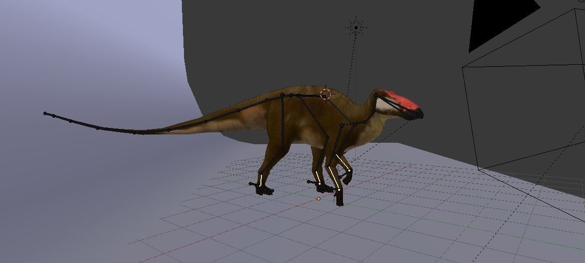 edmontosaurus dinosaur with long tail 3D model_1