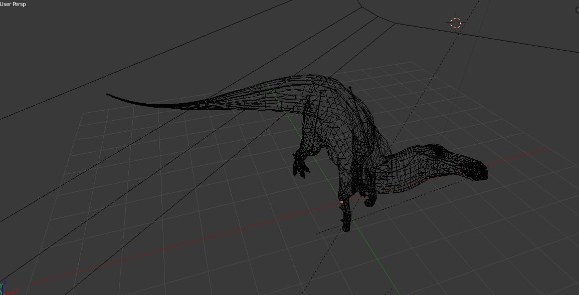 edmontosaurus dinosaur with long tail 3D model_6