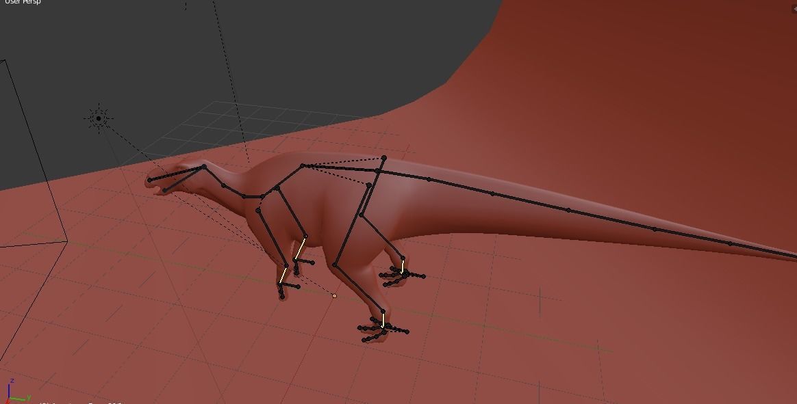 edmontosaurus dinosaur with long tail 3D model_3