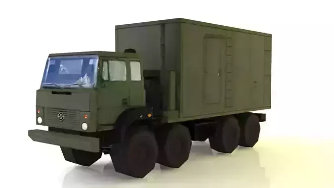 Ural-5323 S-400 Command Center PBU 55K6E Low-poly 3D model