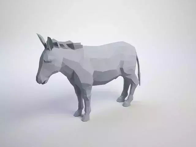 Lowpoly Donkey 3D print model