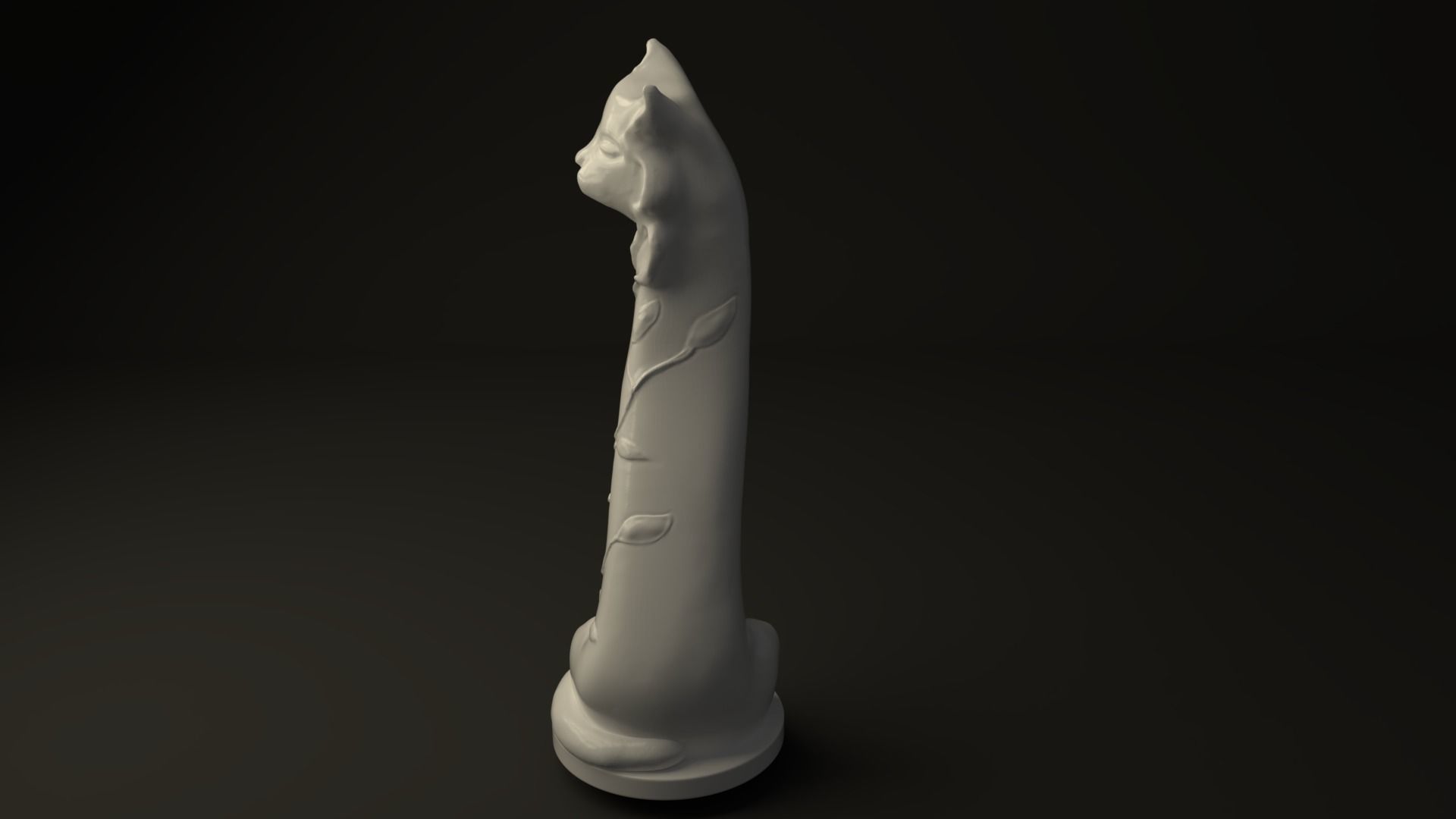 Cat sculpture 3D print model_2