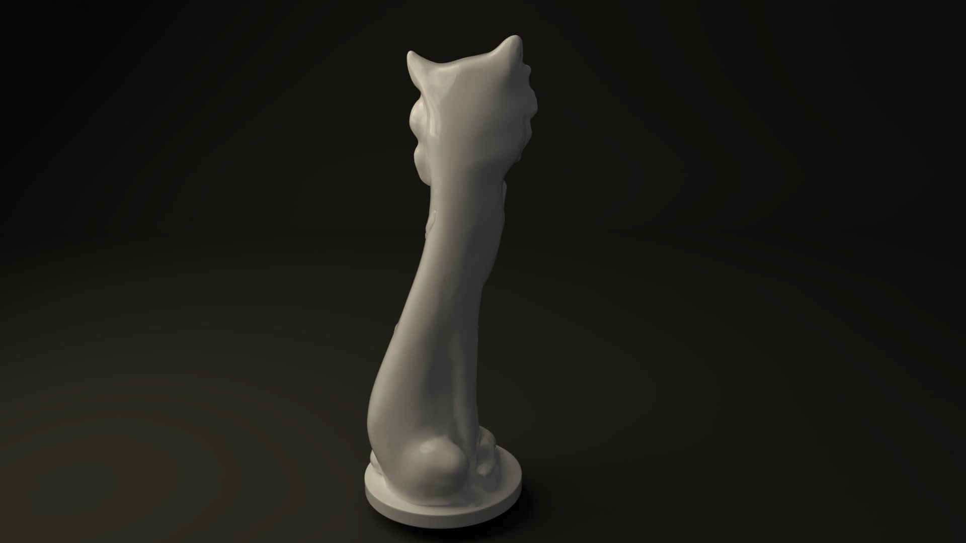 Cat sculpture 3D print model_4