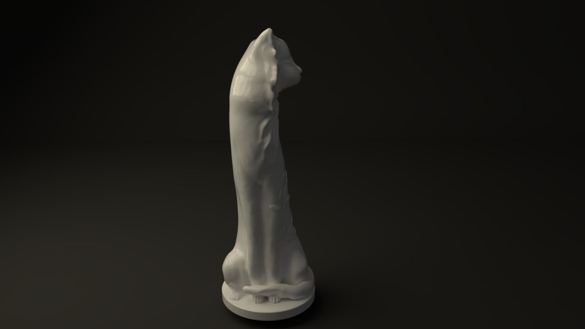 Cat sculpture 3D print model_6