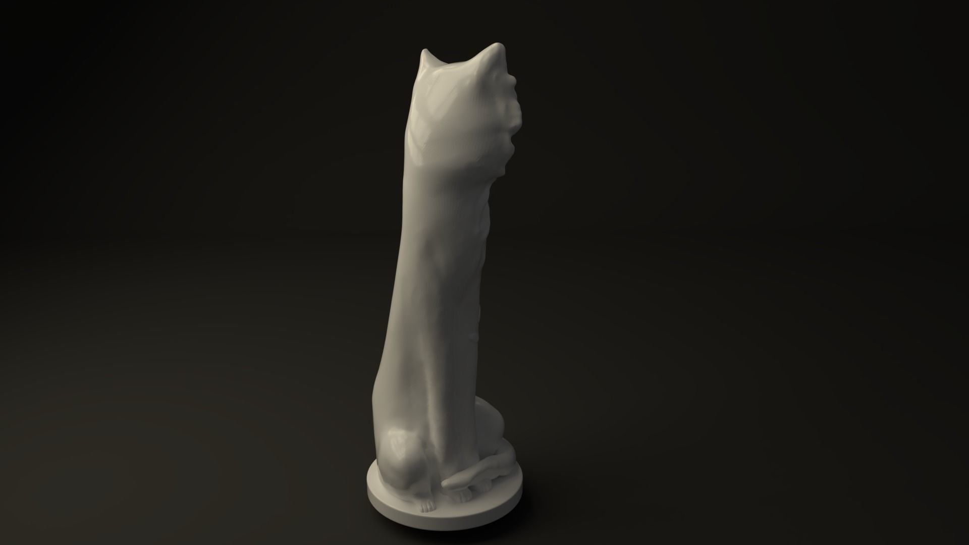 Cat sculpture 3D print model_5