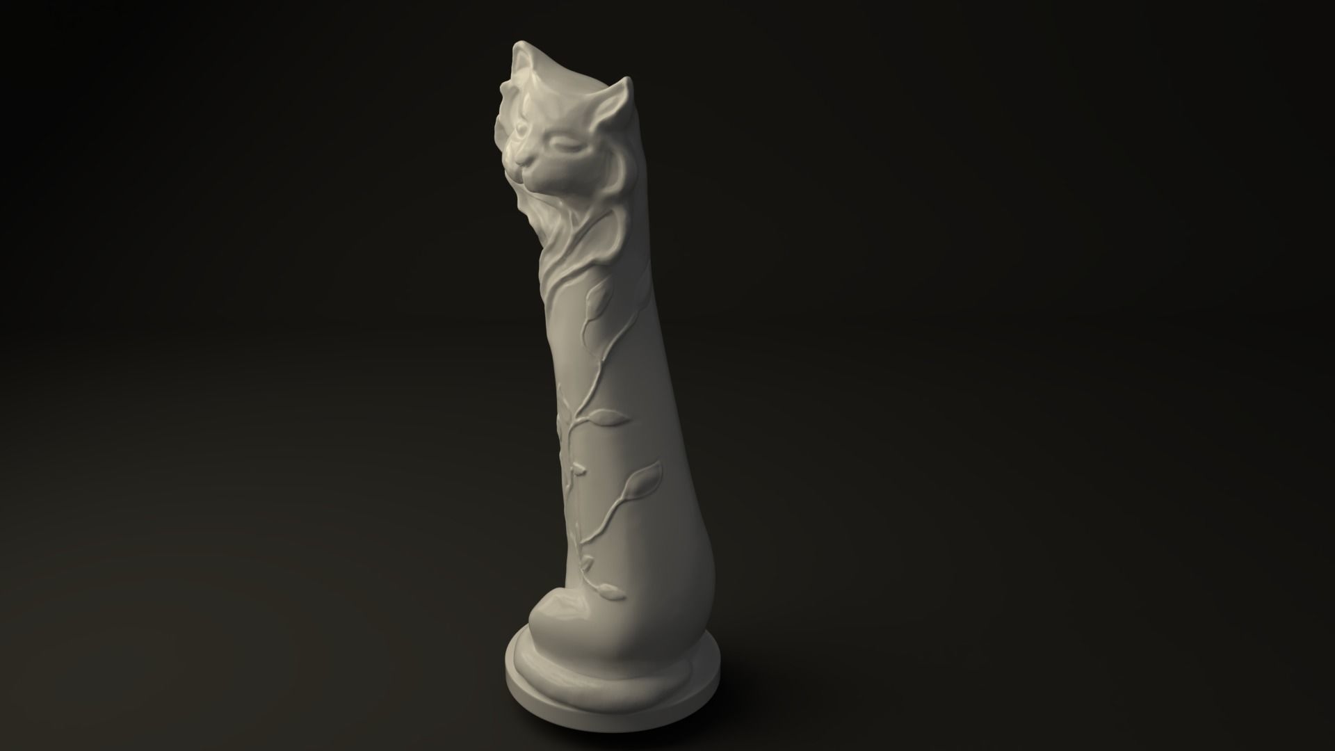 Cat sculpture 3D print model_1