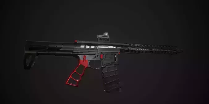 AR 15 Skeletonized Low-poly 3D model