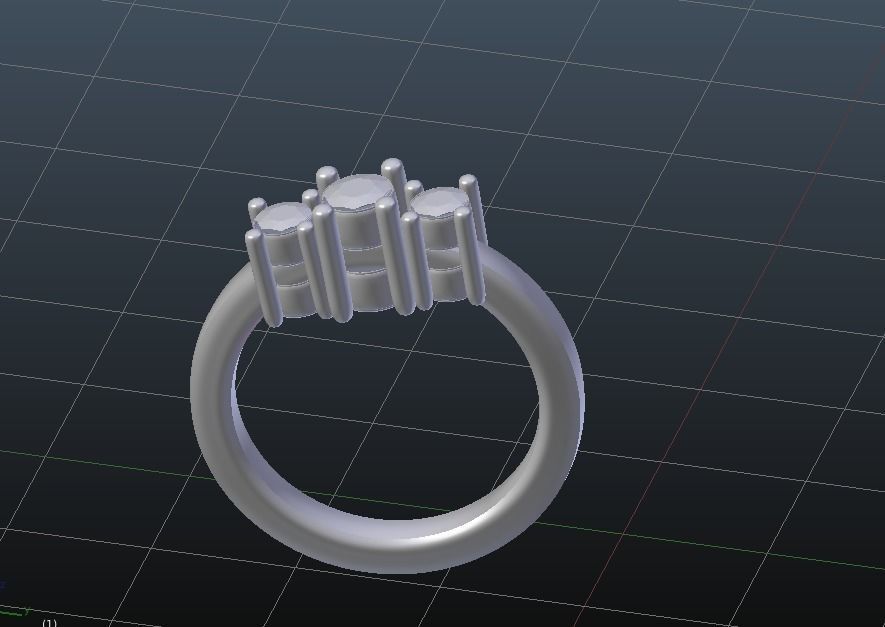 Silver Diamond Ring Free 3D model_5