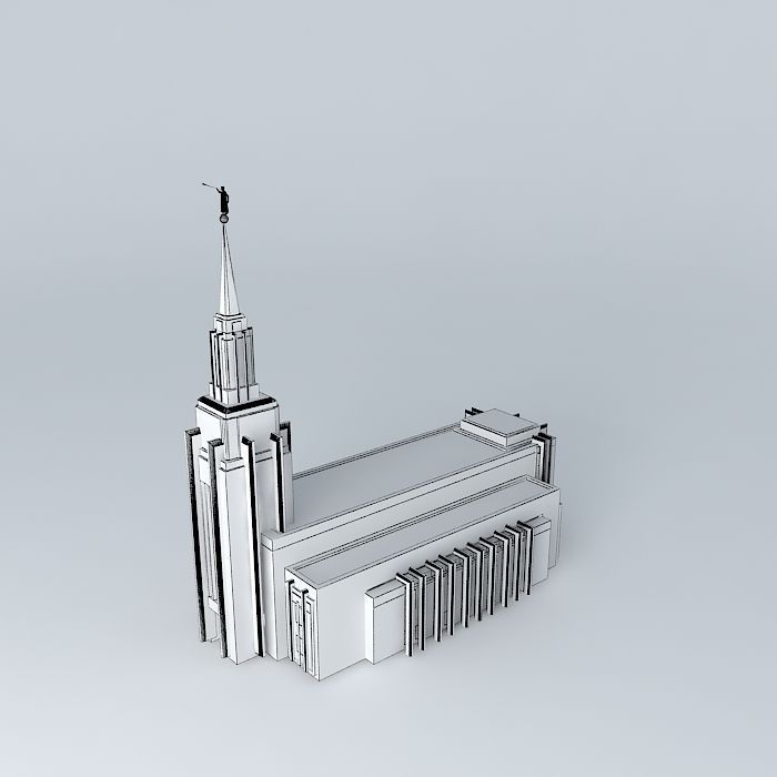 LDS. Templo Mormon, Twin Falls Idaho, 128th operating temple Free 3D model_4