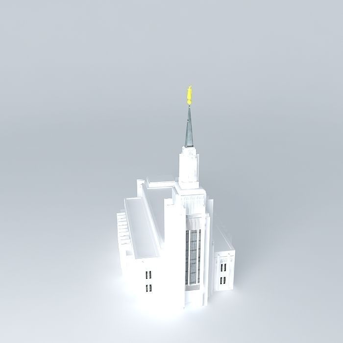 LDS. Templo Mormon, Twin Falls Idaho, 128th operating temple Free 3D model_2