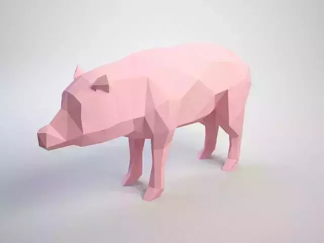 lowpoly Pig polygonal 3D print model