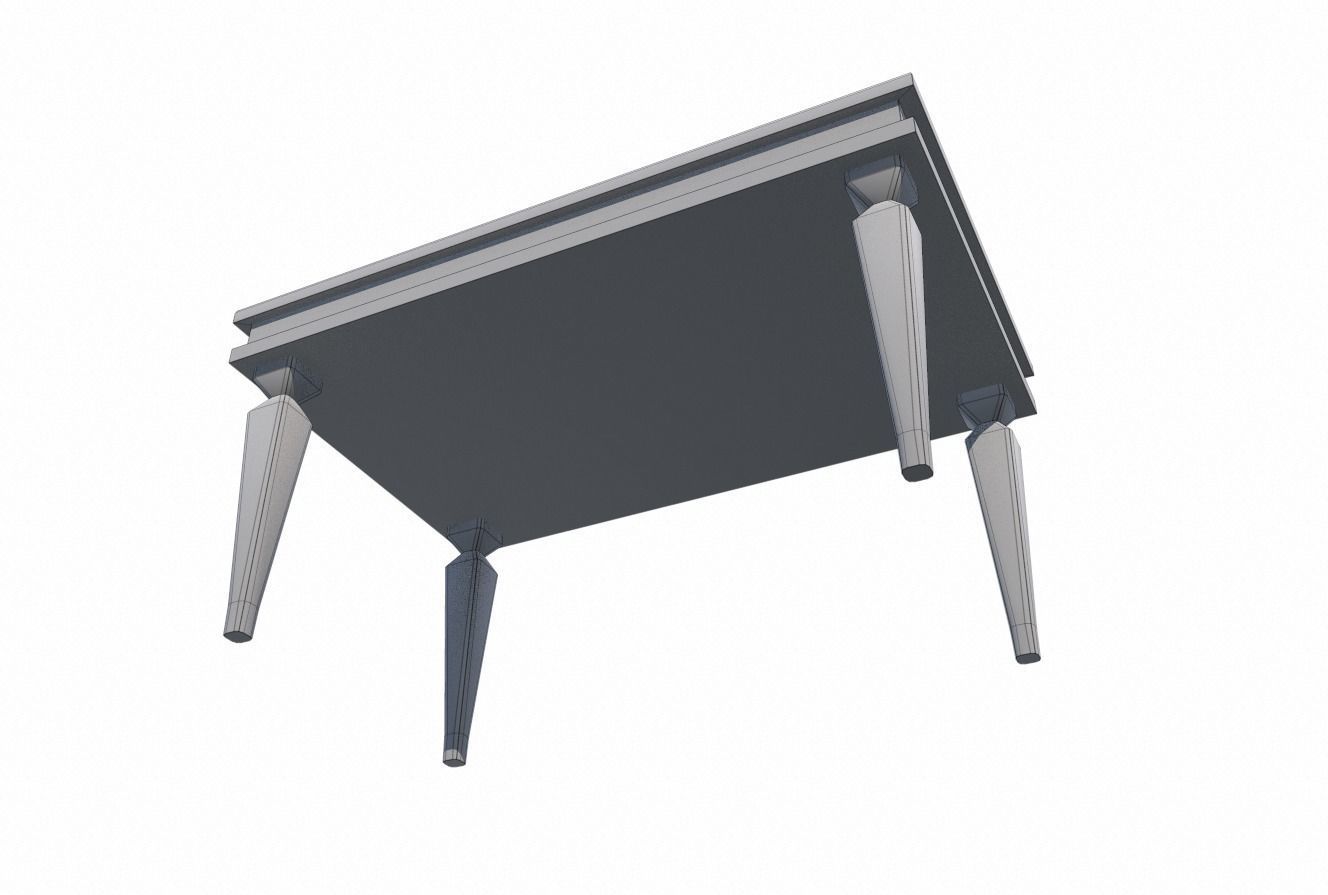 Metal dining table PBR Low-poly 3D model_7