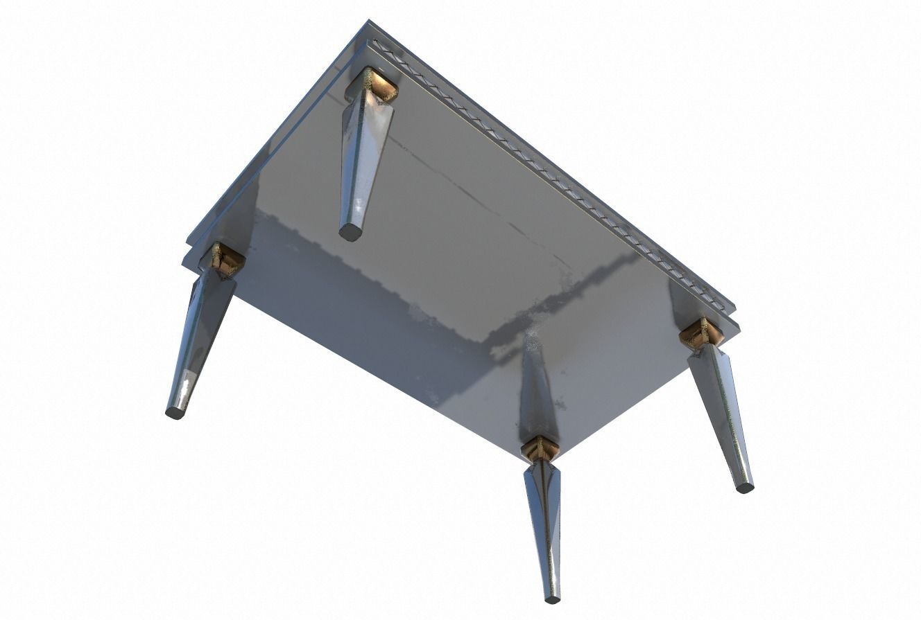 Metal dining table PBR Low-poly 3D model_3