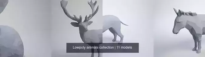Lowpoly animals collection polygonal pig 