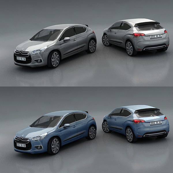 Citroen DS4 Low-poly 3D model_1
