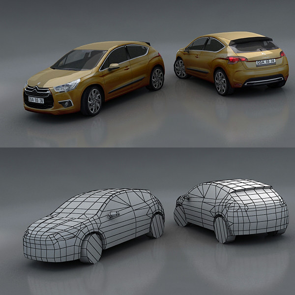 Citroen DS4 Low-poly 3D model_2