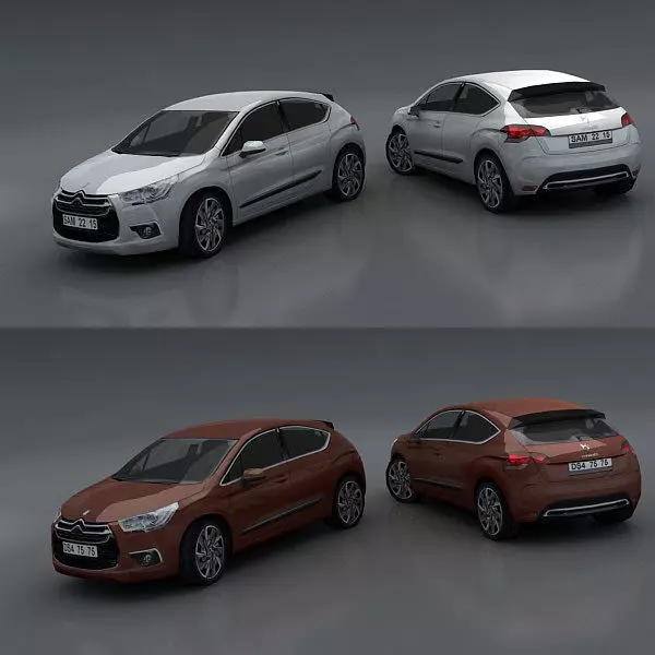 Citroen DS4 Low-poly 3D model_0