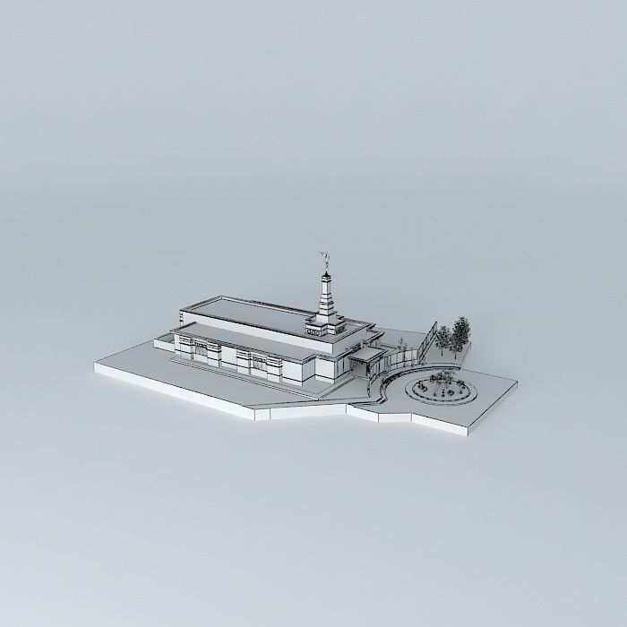 LDS. Temple Caracas, Venezuela. Templo Mormon, 96th Operating... Free 3D model_4