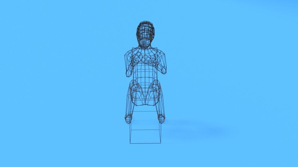 Low Poly Kid Reading a Book Low-poly 3D model_14