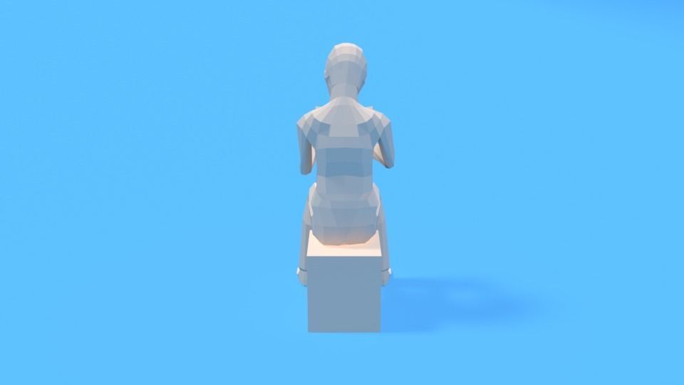 Low Poly Kid Reading a Book Low-poly 3D model_5