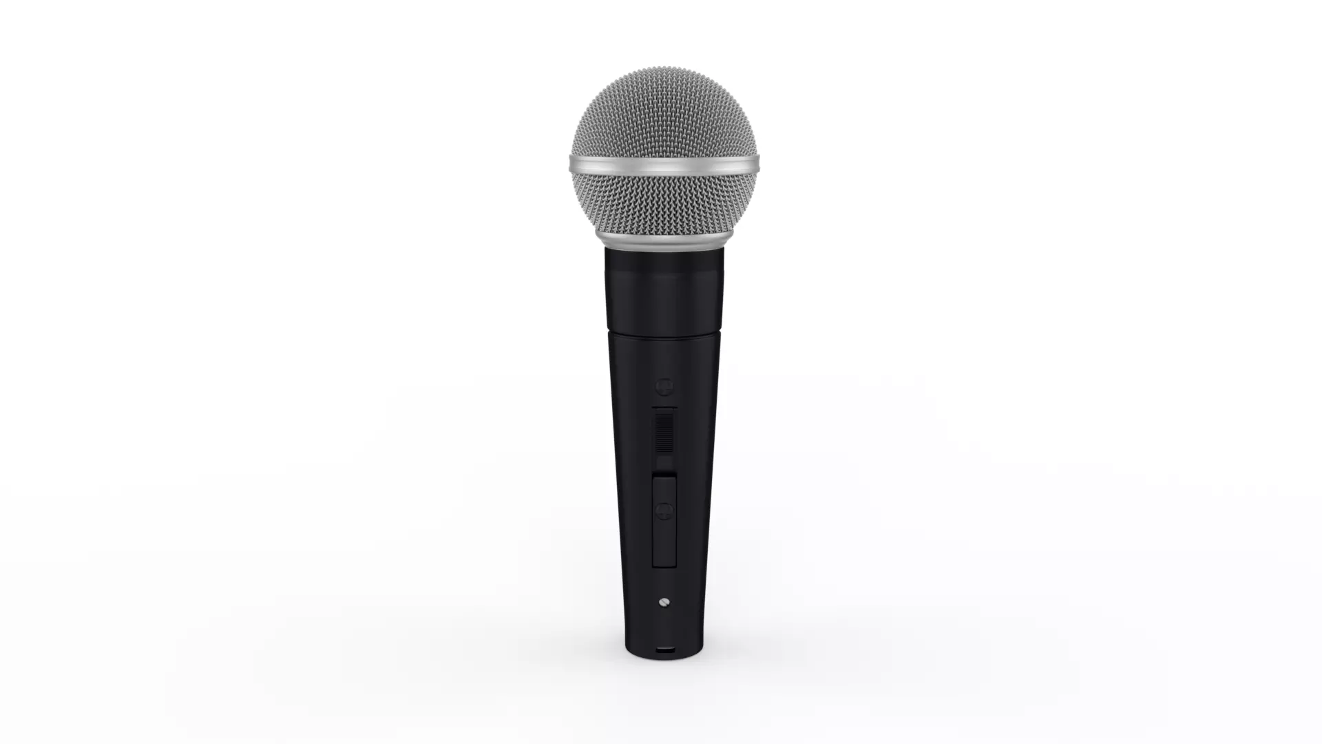 Black condenser microphone Free 3D model_0