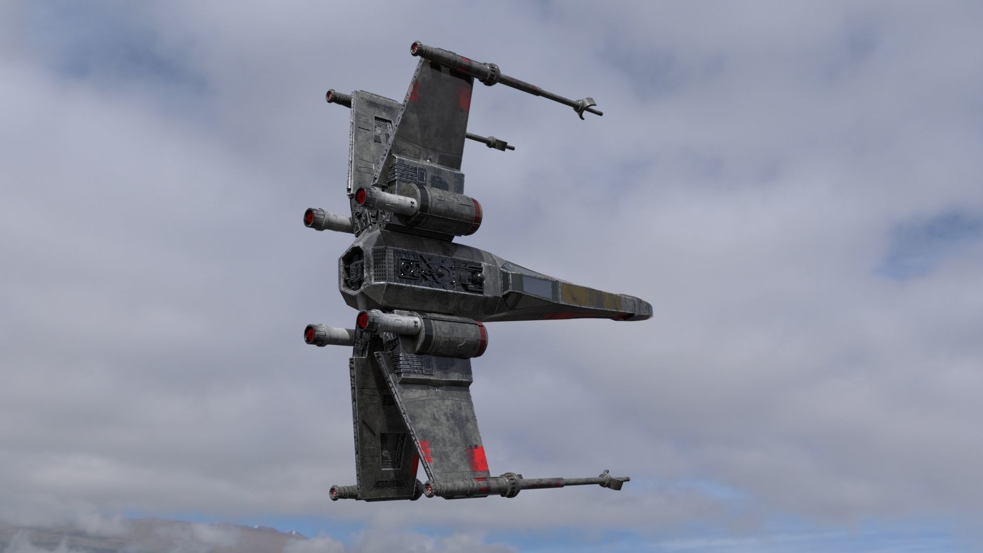 star wars t-65 Free 3D model_3