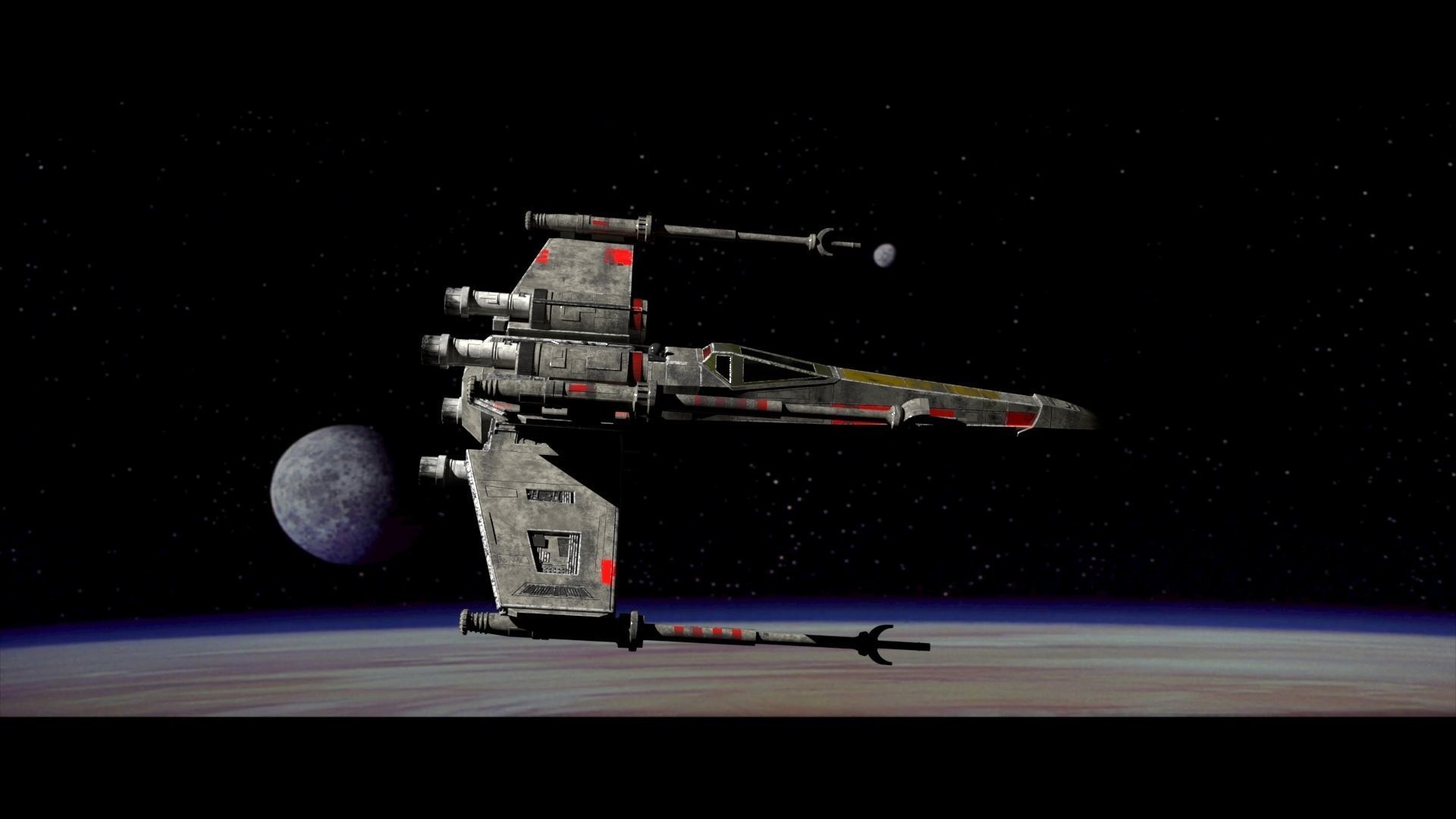 star wars t-65 Free 3D model_5