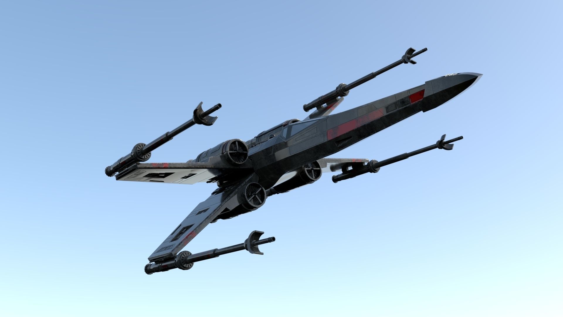 star wars t-65 Free 3D model_7