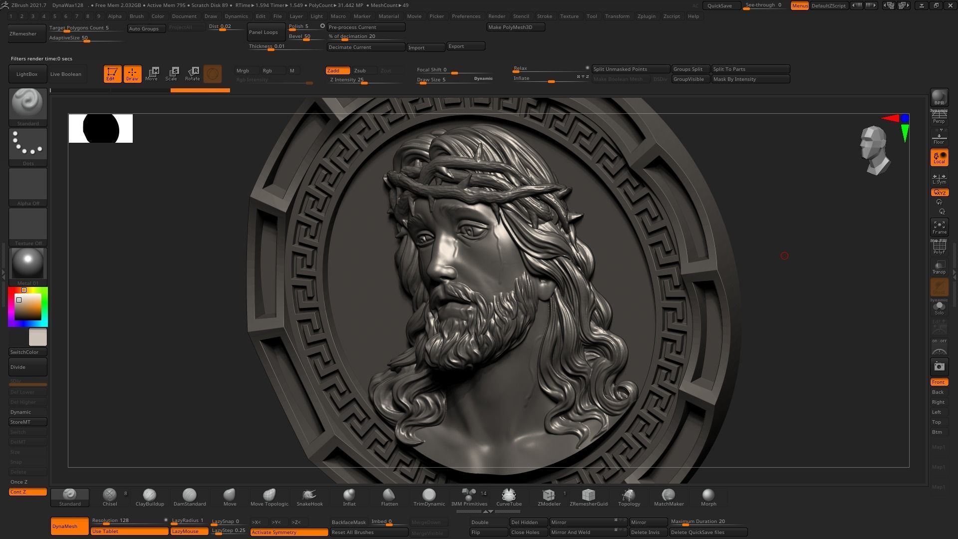 Jesus Head pendant 4 3D print model 3D print model_8