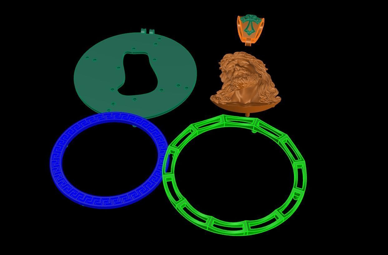 Jesus Head pendant 4 3D print model 3D print model_11