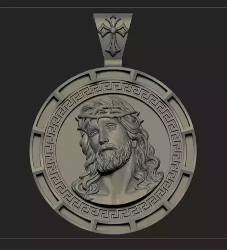Jesus Head pendant 4 3D print model