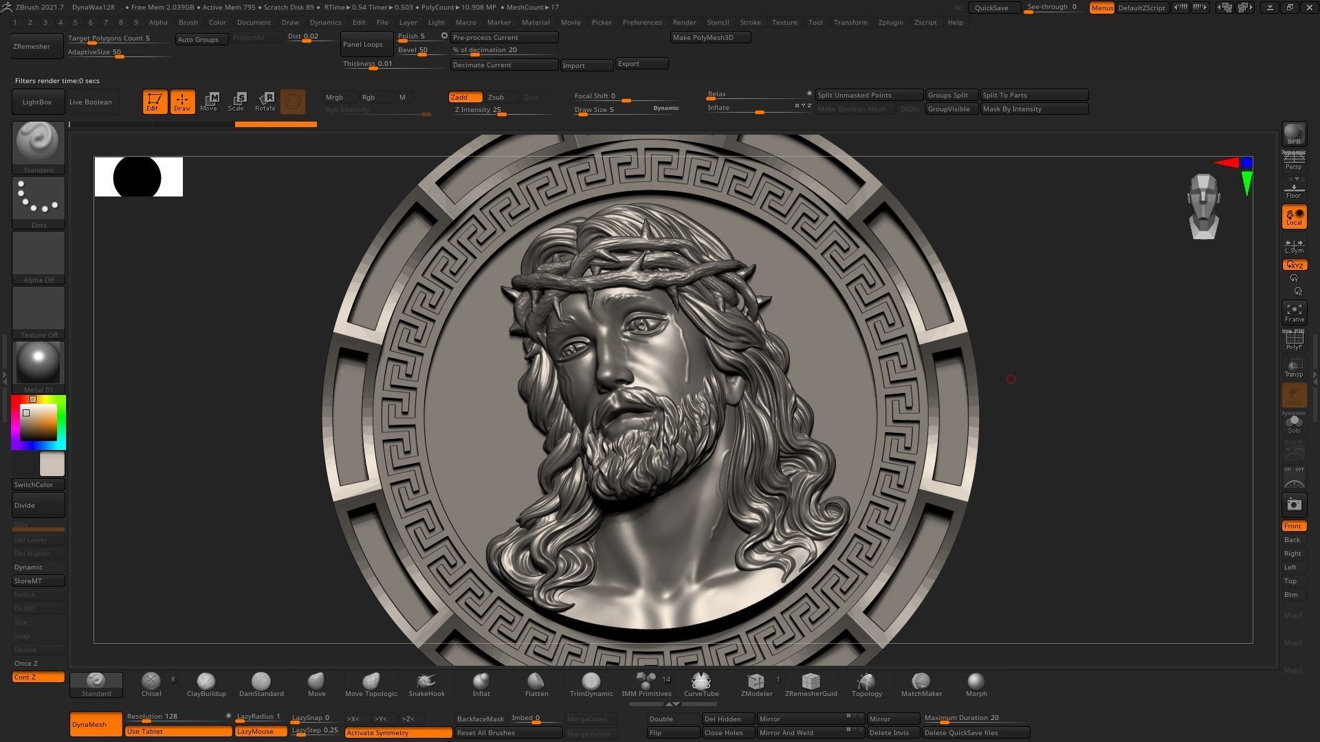 Jesus Head pendant 4 3D print model 3D print model_7