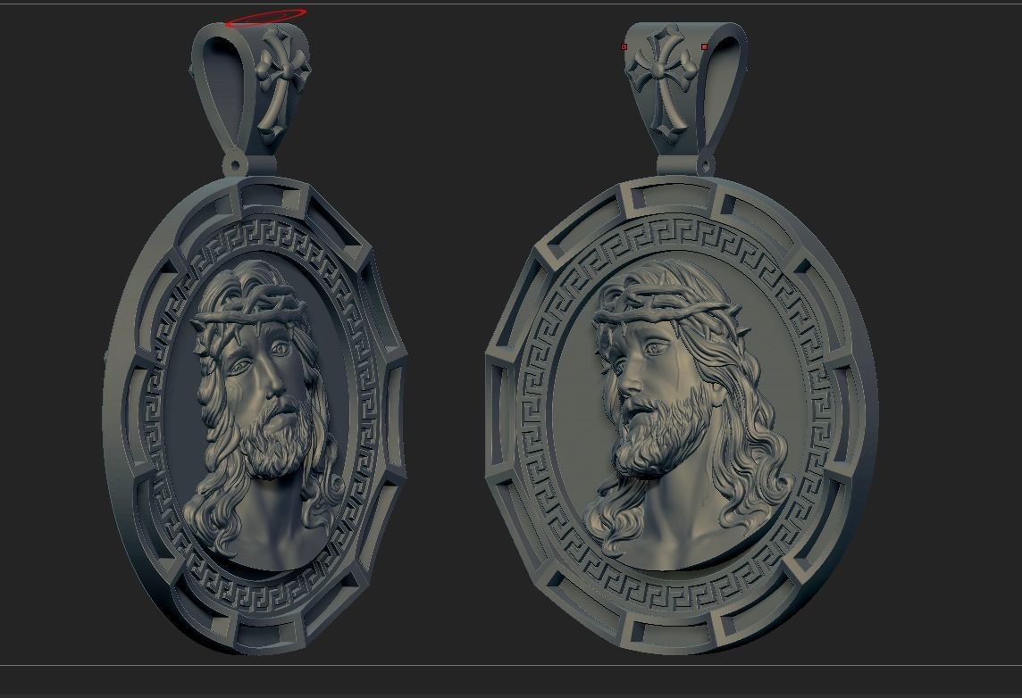Jesus Head pendant 4 3D print model 3D print model_13