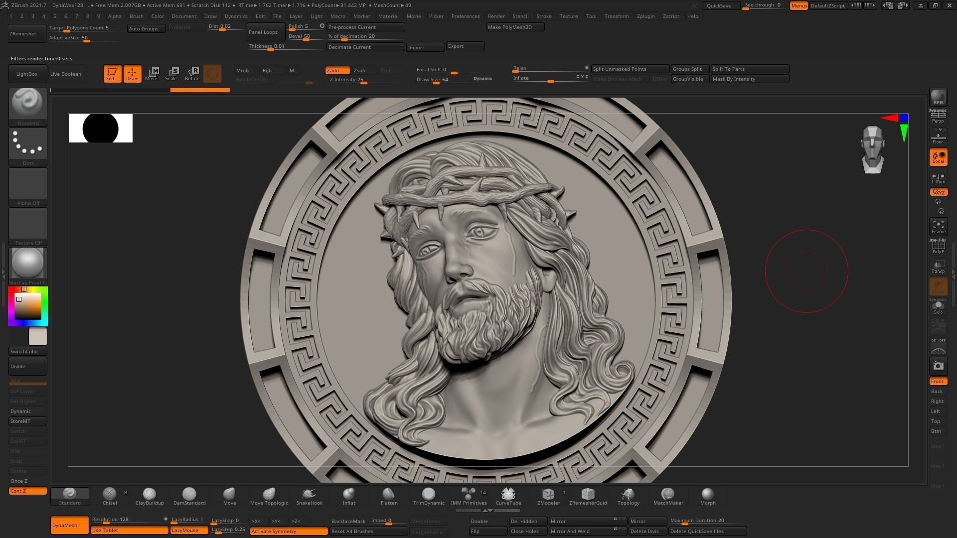 Jesus Head pendant 4 3D print model 3D print model_2