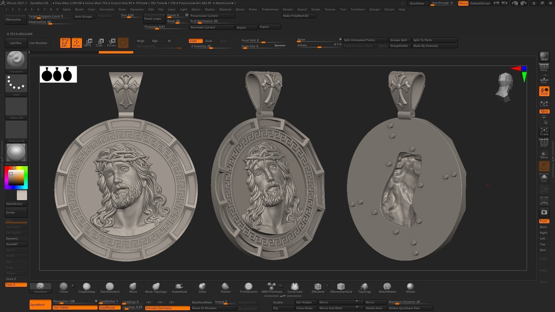 Jesus Head pendant 4 3D print model 3D print model_4