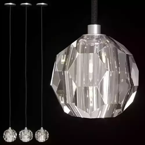 Restoration Hardware BOULE DE CRISTAL CORD PENDANT Nickel
