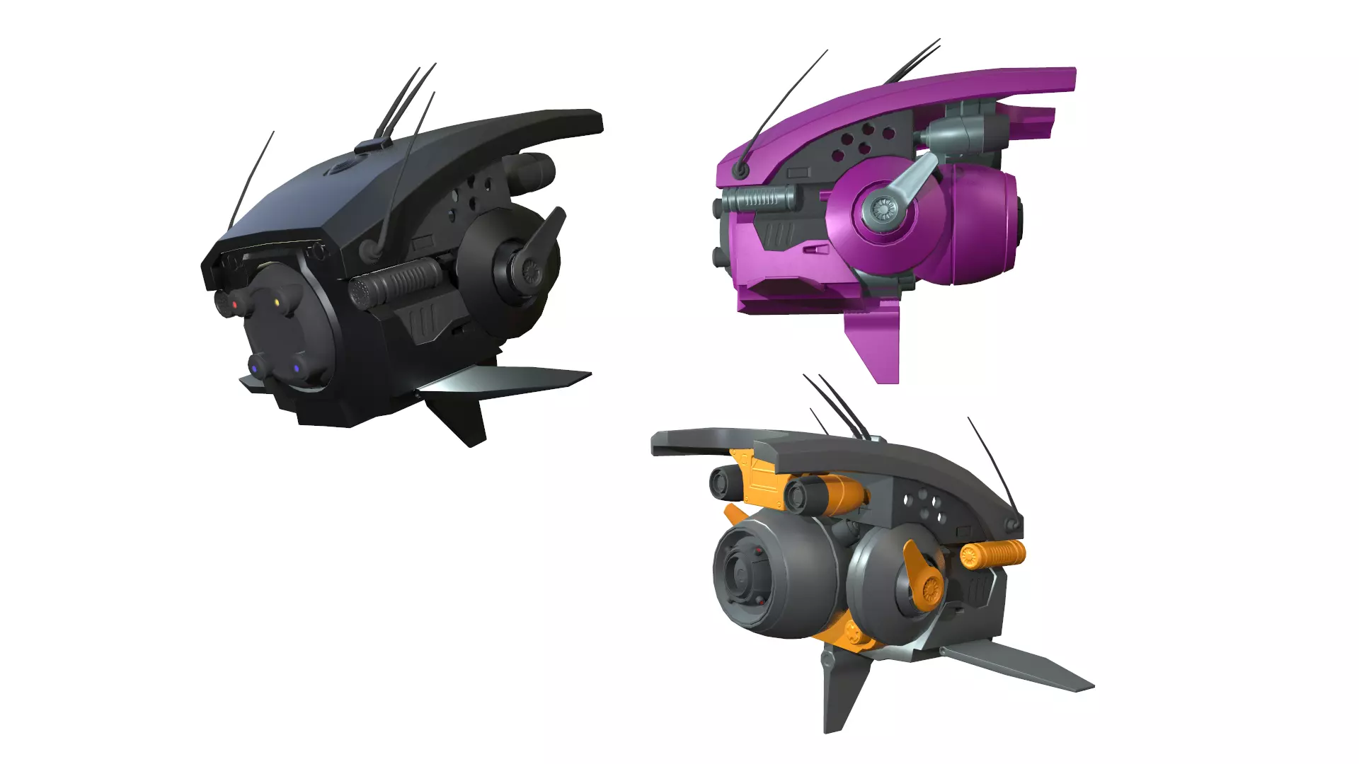 Sci-fi Drone Low-poly 3D model_0