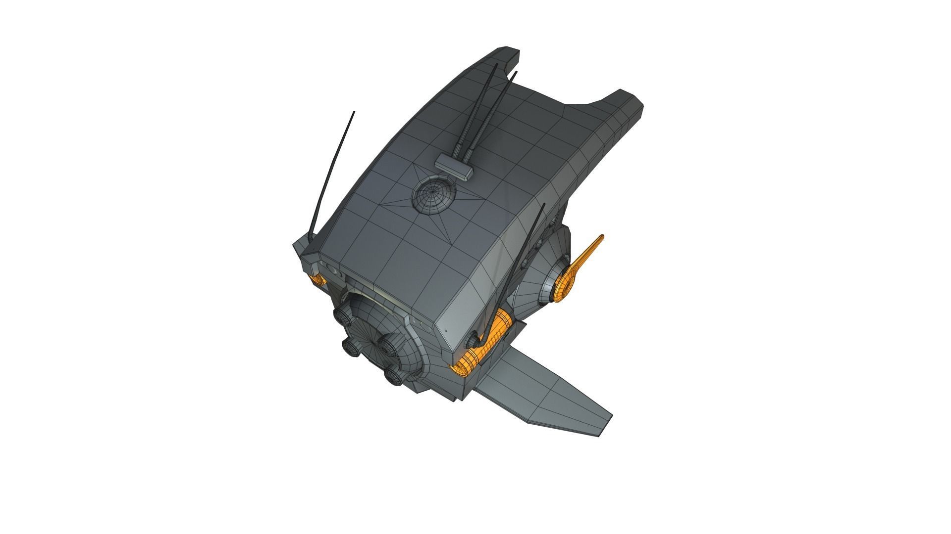 Sci-fi Drone Low-poly 3D model_13
