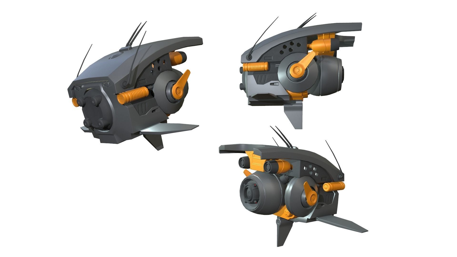 Sci-fi Drone Low-poly 3D model_4