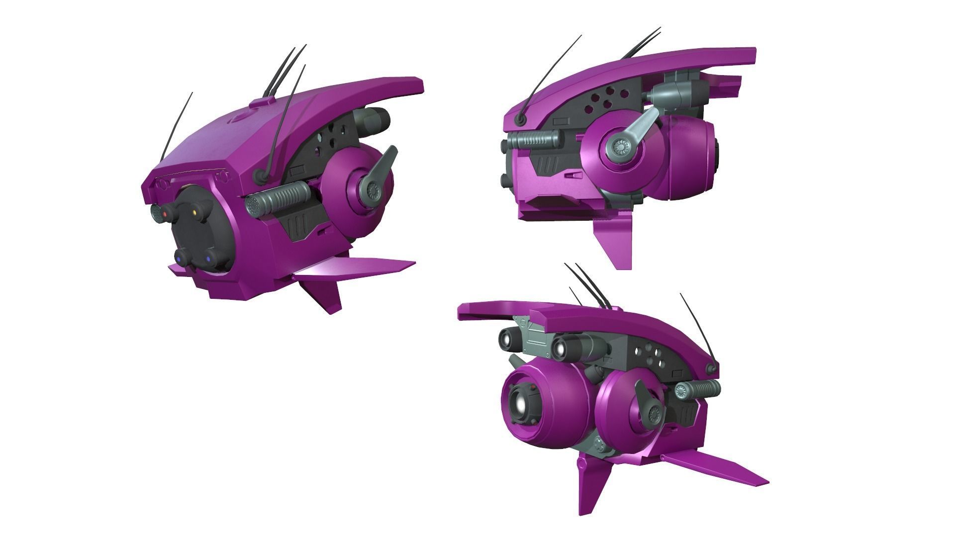 Sci-fi Drone Low-poly 3D model_3