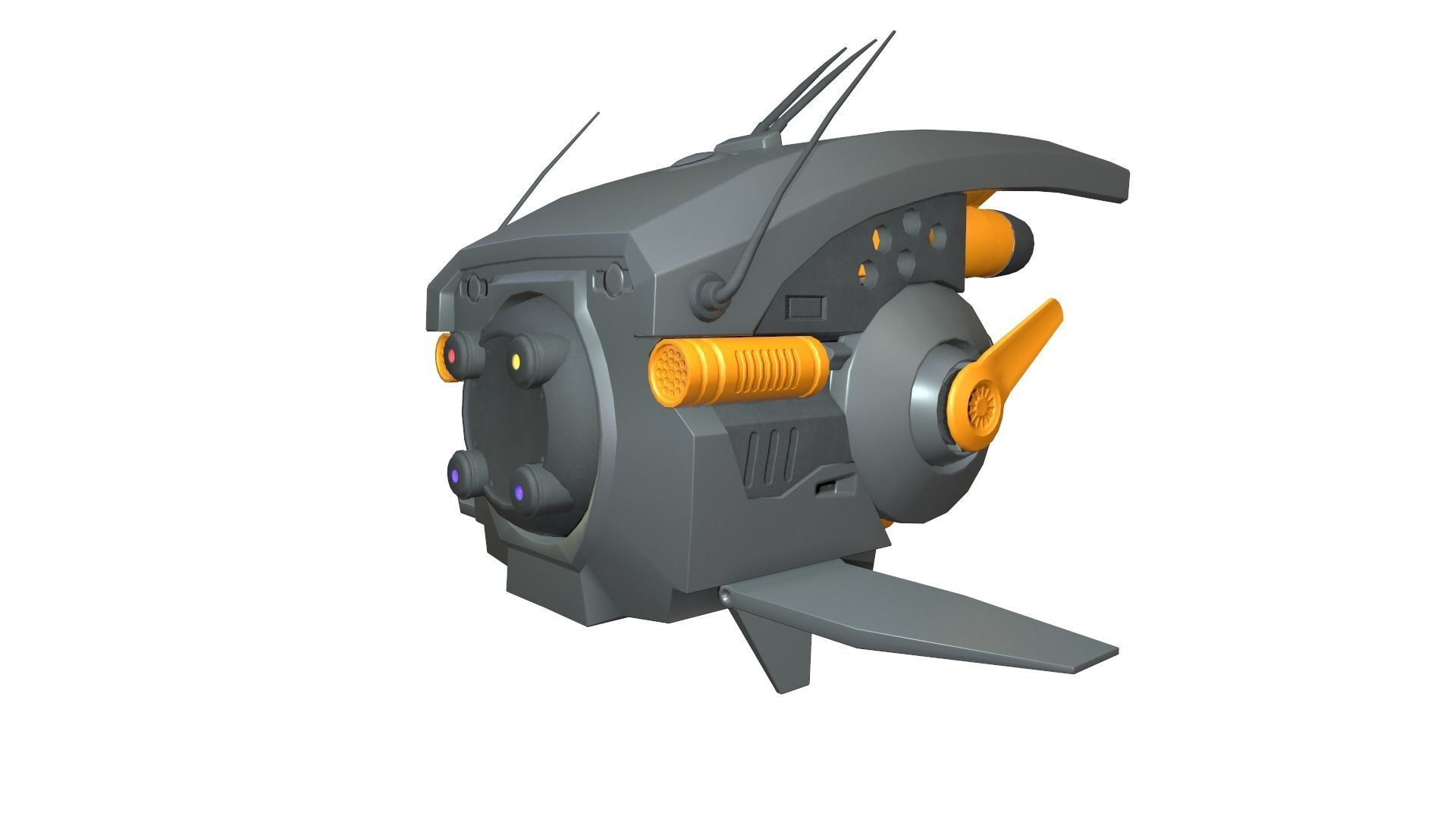 Sci-fi Drone Low-poly 3D model_6